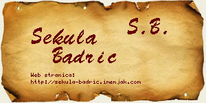 Sekula Badrić vizit kartica